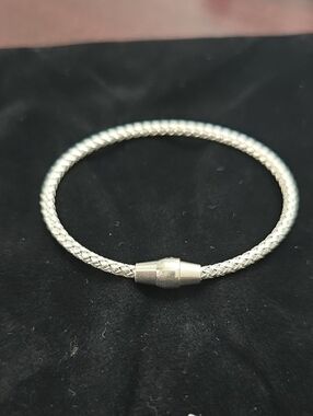 Sterling Silver Braided Chain Bracelet - Silver
